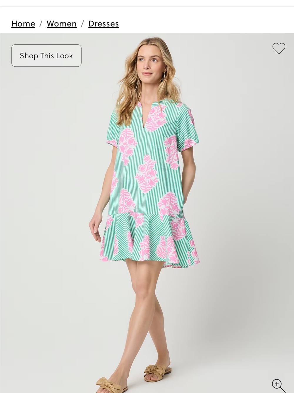 J Crew Women’s Mint Green and Pink Floral Dress